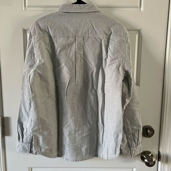 Quiksilver Covesea Comfort Fit Stripe Button-Up Shirt Small, ESTATE BLUE - Picture 8 of 9